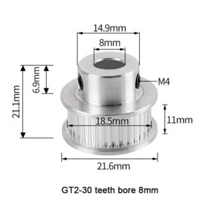 30 Teeth 2GT Timing Gear With Bore 8mm