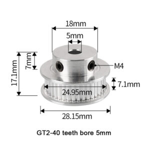 GT2-6mm-40 teeth timing pulley