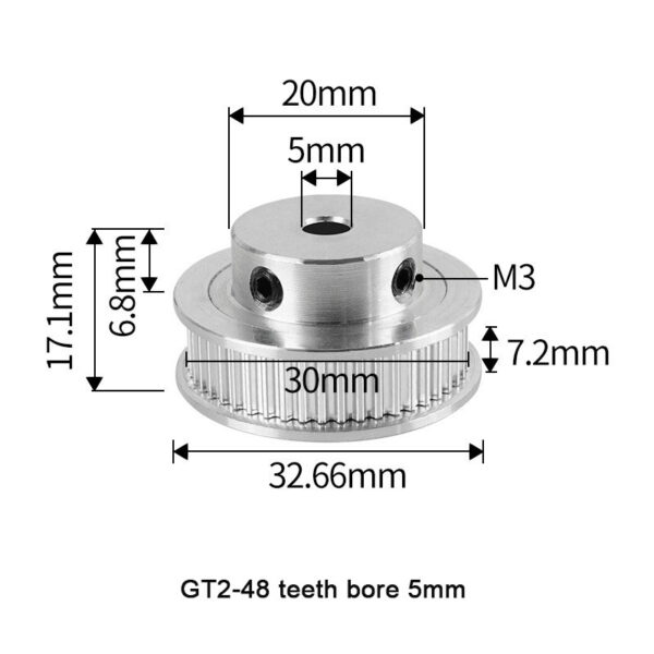 GT2 timing belt gear 48 teeth