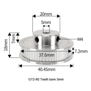 GT2-6mm timing belt pulley 60 teeth