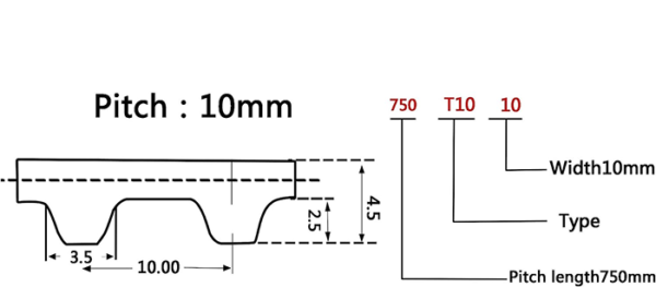 32T10-3020 Polyurethane Timing Belt 302 Teeth - Image 2